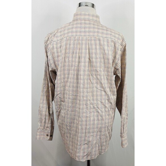Orvis Large Signature Collection Flannel Shirt Wool Blend Rainbow on Beige Plaid - Picture 5 of 5